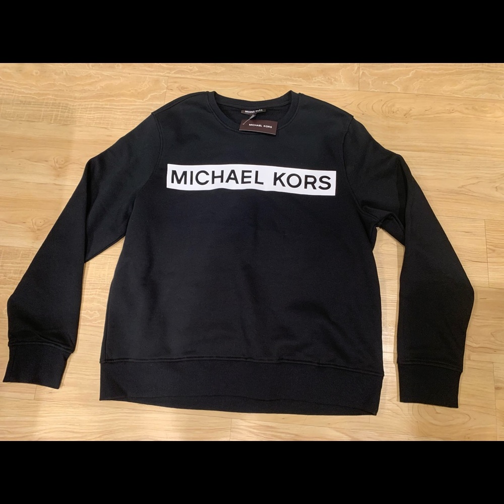 Michael Kors Men’s Cotton Blend Crewneck Sweatshirt MK Graphic Logo Black S - L